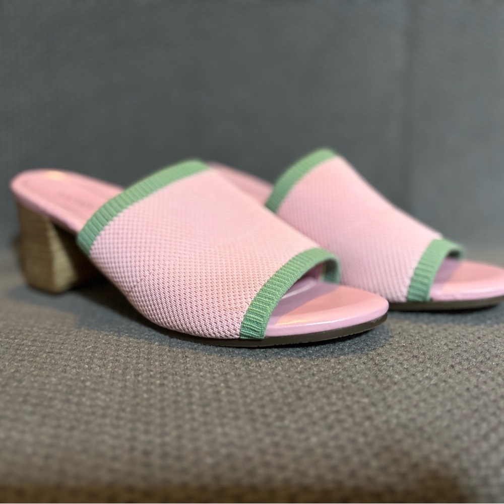 Pink and Green Women's Mules